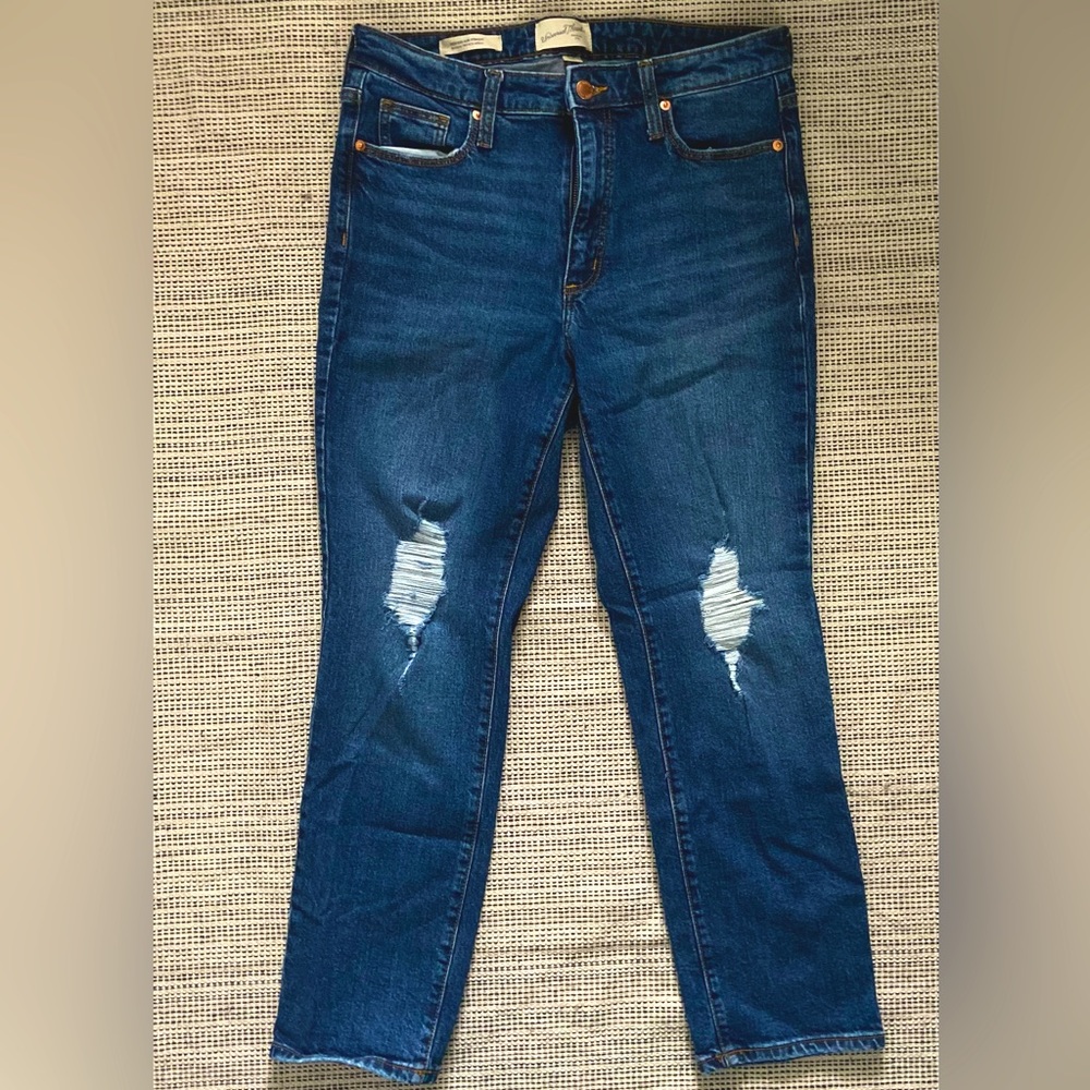 Universal Thread Jeans Women's 8/29R High Rise Straight Distressed